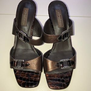 Brighton copper heel mules size 10